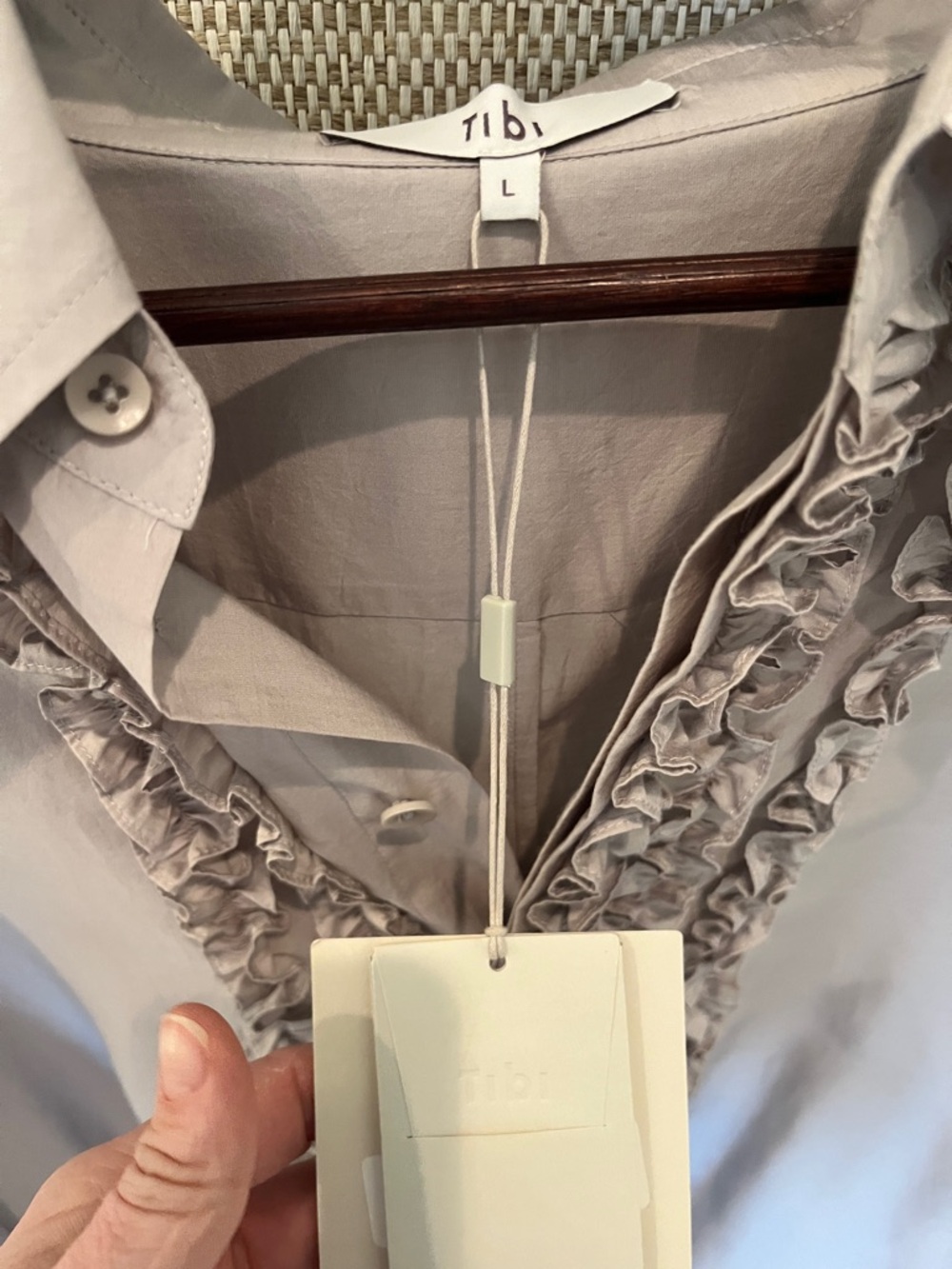 Tibi silk voile tuxedo easy shirt - Picture 7 of 7
